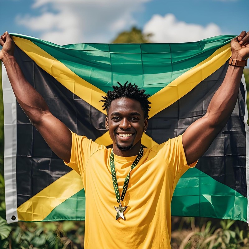 2PCS Jamaican Flag 5ft x 3ft, Large Jamaica Flags with