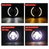 realtop3 7" Motorcycle Projector LED Headlight Driving Light DRL Hi-lo