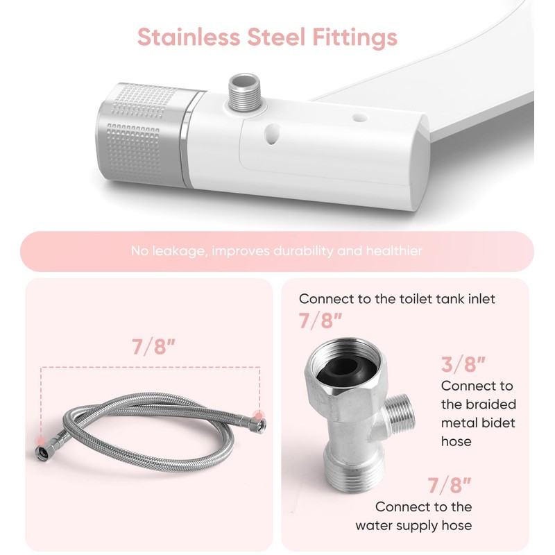 Bidet Attachment for Toilet Seat, Adjustable Fresh Cold Water Pressure