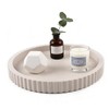 Modern Decorative Tray for Coffee Table, 11" Wooden Gray Beige