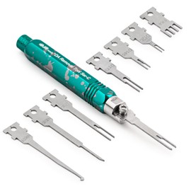 JRready ST5255 Pin Extractor Tool,Terminal Removal Tool Includes 8 Pcs Replacement Tips,Suitable for AMP/Delphi/Molex/Bosch Connector Etc.,Automotive/Computer Repair Terminal Release Tool Kit