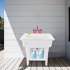 Laundry Sink,Freestanding Plastic Laundry Sink with Washboard,Utility Sink with Hot