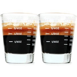 Shot Glass Measuring Cup | Non Fading | Bar Bartender Accessories, Jigger for Bartending | Tablespoon Measuring Spoon (2, White)