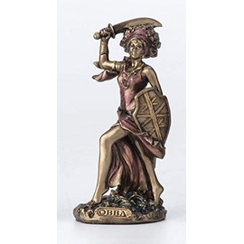 Veronese Design 3 3/4" Obba Santeria Orisha of Rivers Resin Figurine Hand Painted Bronze Finish