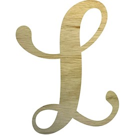Wooden Letter 8" Blank L Cursive CASKING Cream Font