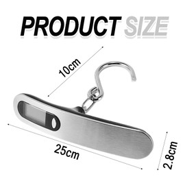 Luggage Scale, Portable Digital Weight Scale, Handheld Electronic Weighing Scale, Weight 110lb/ 50kg & Backlit LCD Display Screen Design for Luggage Bag (Silver)