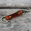 JJNUSA - Llavero de piel genuino de nogal para hombre,