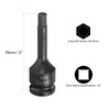sourcing map 2pcs H8 (8mm) Hex Impact Bit Socket 1/2"