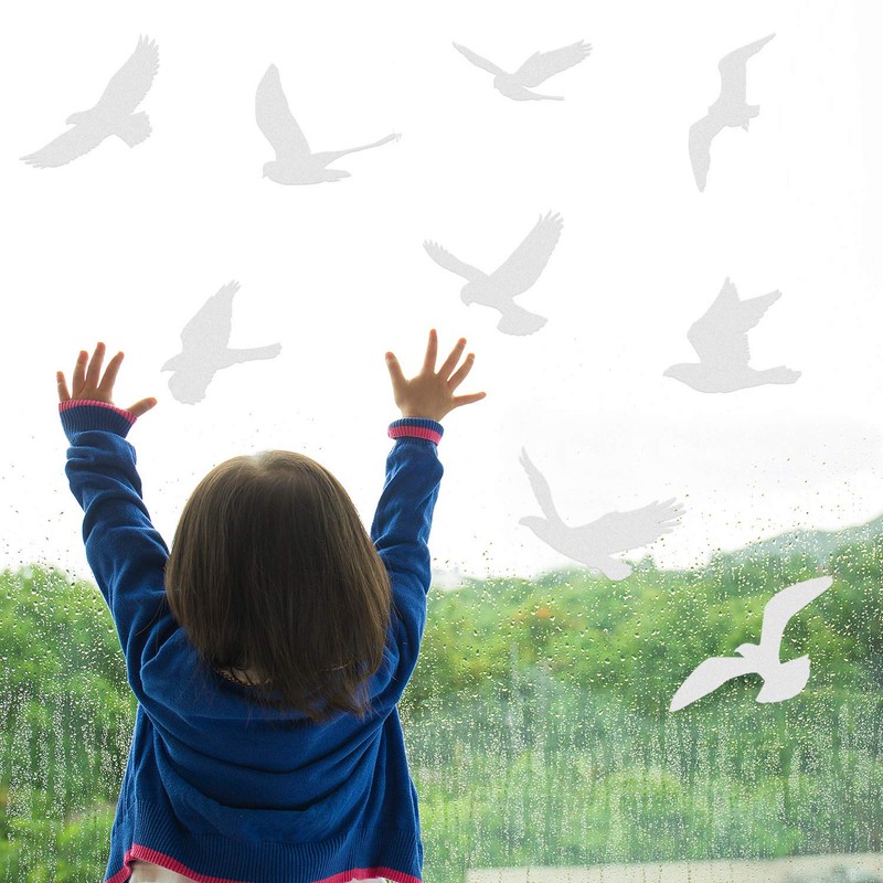 Boao 40pcs Large Anti Collision Window Stickers Bird Window Stickers