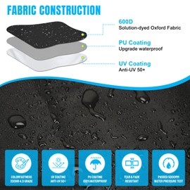 Waterproof Jet Ski Cover Custom Fit for Sea-doo Spark 2up Spark Trixx 2up, 600D Oxford UV-Proof Jetski Waverunner Covers, Trailerable Jetski Cover with Air Vents, Reflective Strips