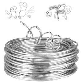 AUAUY 9 Gauge Aluminum Craft Wire, 3mm 50 Feet Bendable Aluminum Wire, DIY Craft Wire Bendable Wire for Crafts, Crafting Metal Wire, Silver Wire for Jewelry Making, Wreath Making, Sculpting, Modelling