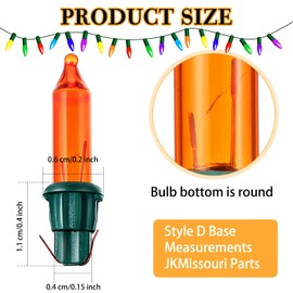 Mudder 100 Pieces 2.5V Replacement Christmas Tree Light Bulbs 50/100/150/200 Count Mini Incandescent Wire String Lights Replacement Bulbs for Xmas Tree Decoration (Green Base with Colorful Bulb)