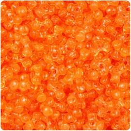 BeadTin Orange Transparent 11mm TriBead Plastic Craft Beads (500pcs)
