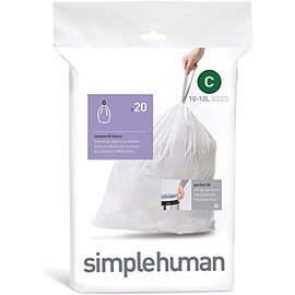 simplehuman Custom Fit Trash Can Liner C (20 ct), 3-pack