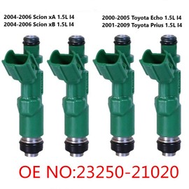 IXGKHC - Juego de 4 inyectores de combustible OE 23250-21020 para Toyota Scion Prius XA XB Echo