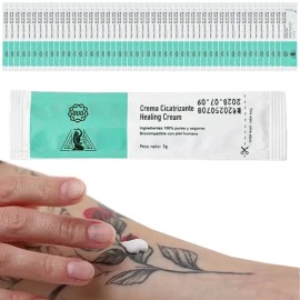 Crema Cicatrizante e Hidratante Vegana de OUO para Tatuajes – Pack de 50 Sobres de 5g