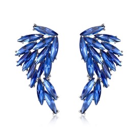 Clearine Angle Wing Bling Marqusie Dangle Drop Earrings for Women Bridal Wedding Party Prom, Crystal