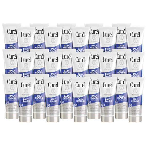 Curél Skincare Curél Daily Healing Body Lotion for Dry Skin, Travel Size Lotion Set, Body and Hand Lotion, with Advanced Ceramide Complex, Repairs Moisture Barrier, Unscented, 30 Fl Oz