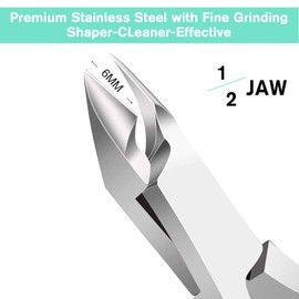 RoserRose Pack of 2 Nail Clippers, Nail Nippers for Toenails Professional, Foot Nail Clippers, Nail Nippers for Strong Toenails, Toenail Scissors, Thick Nails, for Ingrown Toenails and Fingernails
