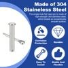 sourcing map 2Pcs M12x70mm Clevis Pins, 304 Stainless Steel Single