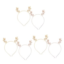 FOMIYES 6 Pcs Antler Rhinestone Headband Rhinestone Headbands for Women Metal Antler Hair Hoops Reindeer Antler Bell Hair Hoops Metal Headbands for Women Merry Christmas Antlers Girl Alloy