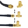 BOOBRIE Coaxial Connector, SMA Female, SMA Female, SMA Male T-Shape