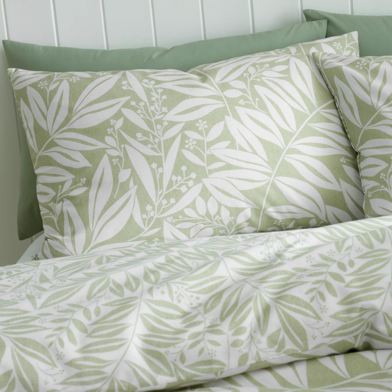 Catherine Lansfield Sorrel Leaf Reversible Single Duvet Cover Set with