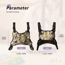 AfitLulu Outdoor Chest Bag， Breathable Tactical Vest with Adjustable Shoulder Straps, Sports Running Vest for Men (Black)