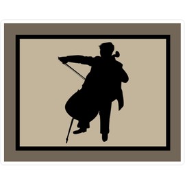 CafePress Cello Player Music Gift Medium Die Cut Sticker, 5.75" x 5.75" Glossy Finish