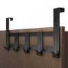 Menz Premium Door Coat Rack, 5 Hooks - Black Door