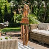 Bellaa 23394 Owl Bamboo Wind Chimes Tune Melody 38 inch