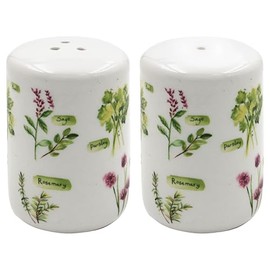 The Leonardo Collection Herb Garden Salt & Pepper by Jennifer Rose Gallery | Decorative Salt and Pepper Shaker Set with Herb Garden for Home & Kitchen | Ideal Kitchen Accessories Gift for Women & Men