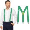 Green Suspenders for Men Heavy Duty - Adjustable 1” Y-Back