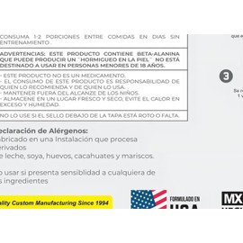 Beta Alanina Advance 150 Gr 30 Serv Sin Sabor 43 Supplements Na