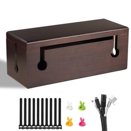 HomeBliss Large Cable Management Box - Stylish Wire Organizer, Wire Concealer and Wire Management Box - Wire Management Box Tall Design for Easy Access（NO Power Strips or Chargers）