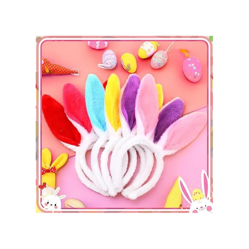 24 Pzas Diadema Orejas Peluche Conejo Led Luz