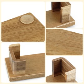 UNAYMIDY Business Card Holder for Desk, Acacia Wood Desktop Name Card Display Stand & Office Desk Accessories for Office Home Tabletop Exhibition