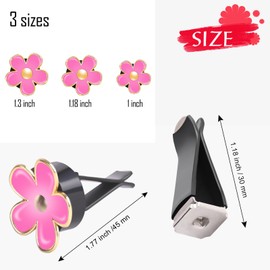 Acantha Car Vent Clips Women Car Decorations Lavender Air Freshener Accessories Daisy Flower Auto Air Conditioning Outlet Clip 6-Pack ﻿- White Pink