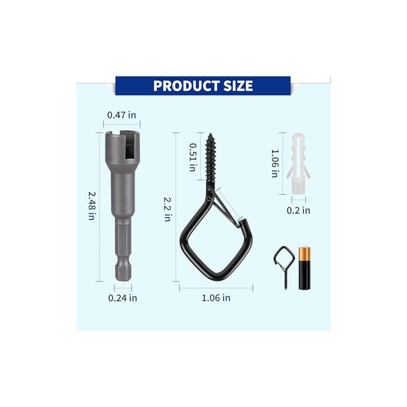 RELBRO Q Hanger Hooks, 2.2 Inch Metal Screw Hooks with