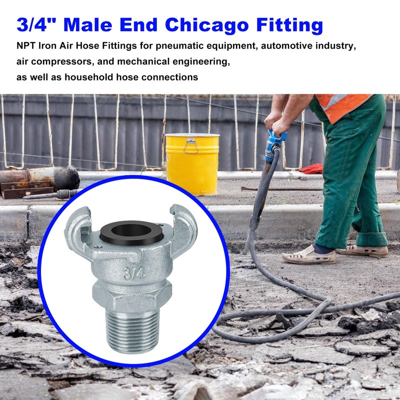 JIOTAR Carbon Steel 3/4" NPT Chicago Fitting - 4 Pack