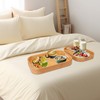 Geytetqi 2 Pack Bamboo Serving Trays with Handles, Rectangular Bamboo