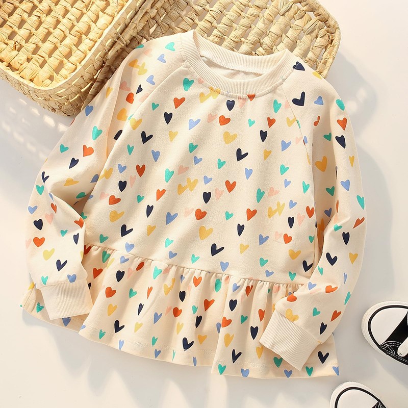 Gumyoss Girls' Clothing Set Long Tops Children's Clothing Cotton Long