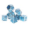 7pcs Polyhedral Dice Set Clear Number Metal Glossy Odorless Table