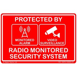 Outdoor Weatherproof Home DIY/Professional Laser Engraved Sign | Radio Monitored Security System | Size M