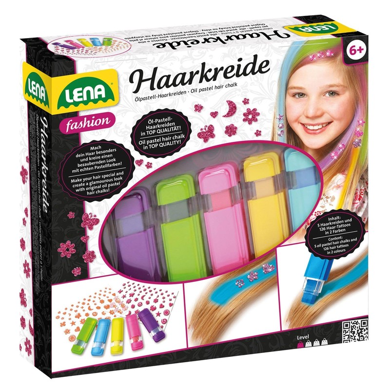 Lena 42536 Fashion Set Haarkreide,6 Jahre to 99 Jahre