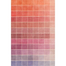 Hazo Haus Modern Ombre Mosaic Pink Checkered Rug 4x6, Retro Aesthetic Eclectic Colorful Funky Contemporary, Washable Area Rugs Non Slip Low Pile for Living Room Kitchen Laundry Bedroom Beside Bed