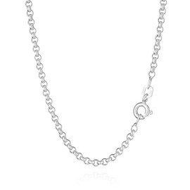 NKlaus Pea Chain 925 Sterling Silver 2.5 mm Wide Necklace Spring Ring Clasp, Sterling Silver