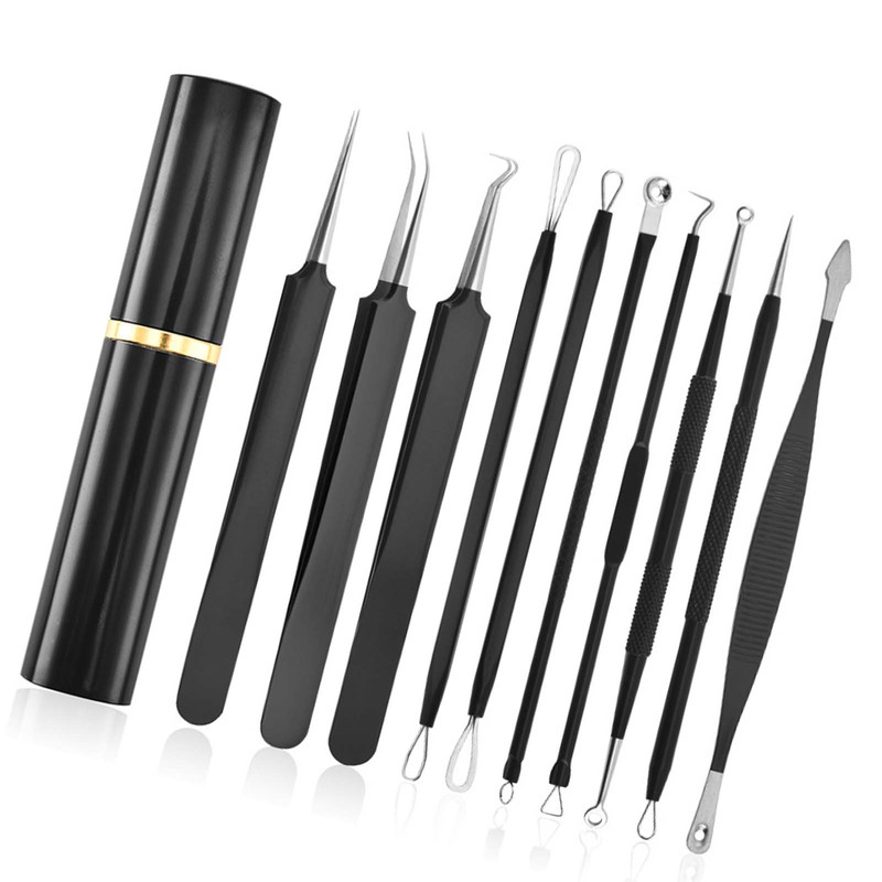 10pcs Pimples Needles Carbon Steel Portable Blackheads Removal Multifunctional Face