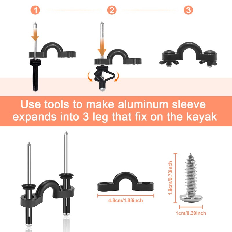 HLOGREE 4Pack Kayak Carry Handles, Kayaking Accessory Canoe Boat Side