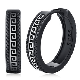 Viking Earrings for Men Women 925 Sterling Silver Nordic Viking Earrings Viking Rune Earrings Jewellery Christmas Gifts for Men Women, Sterling Silver, Cubic Zirconia